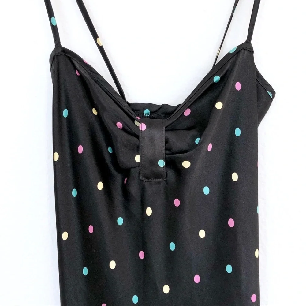 Rainbow Multi-Color Polkadots A-Line SATIN DRESS